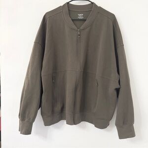 Old Navy Active Dynamic Fleece Jacket 3X Plus Size Olive Green Zip Up